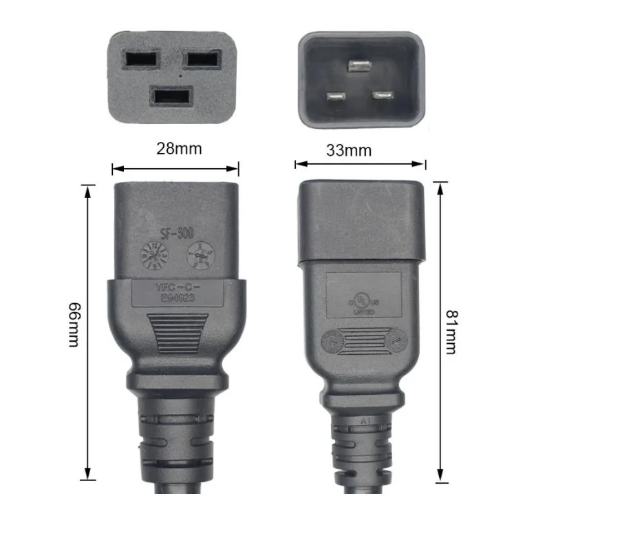 C19 Computer Power Extension Cord Data Center Power Cords