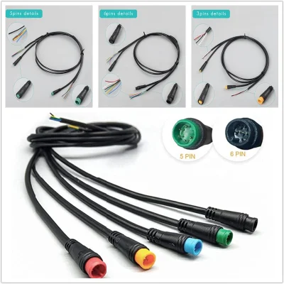 2 3 4 5 6 8 Pin M8 Cable conector impermeable para bicicleta eléctrica Scooters Ebike impermeable Julet Cable