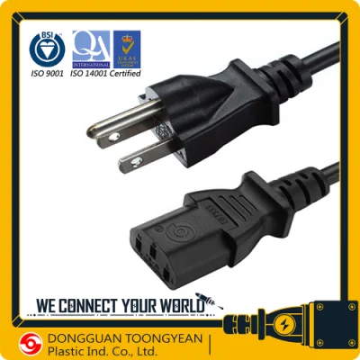 América Canadá Aprobación cUL EE. UU. Cable de alimentación de CA Cable 125V Enchufe de 3 pines + Conector C13