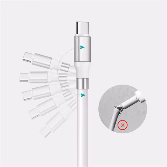 Rt-Mc25 Cable de carga de bobina fácil de organización de relámpago magnético de cuerda automática